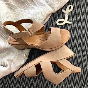 Gray/Taupe Suede Sling-Back Chunky Heels